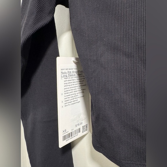 Lululemon Nulu Ribbed Wrap-Front Long-Sleeve Shirt Heart - Picture 7 of 12